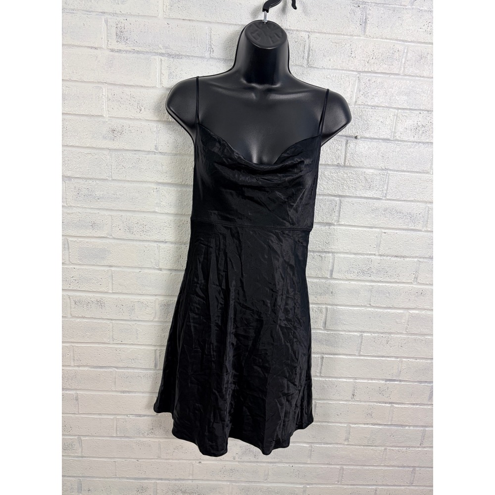 Victoria's Secret Slip Dress Women S Black Cowl Neck Satin Mini Lingerie